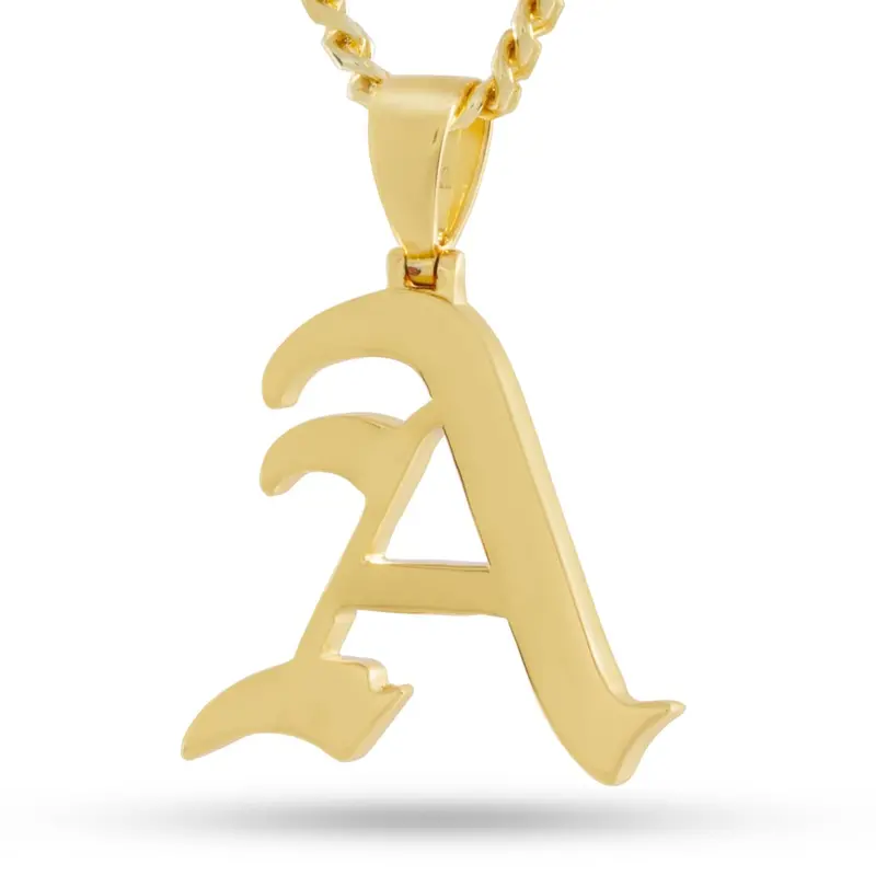 Vintage-Inspired Old English Alphabet A Pendant Necklace