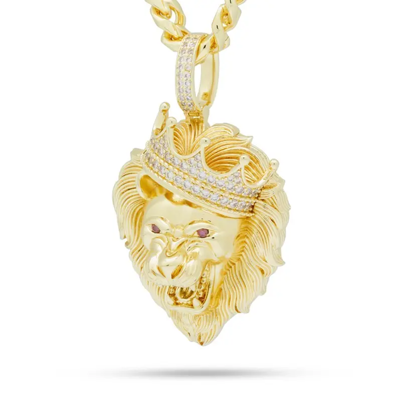 Vintage Roaring Lion Pendant Necklace