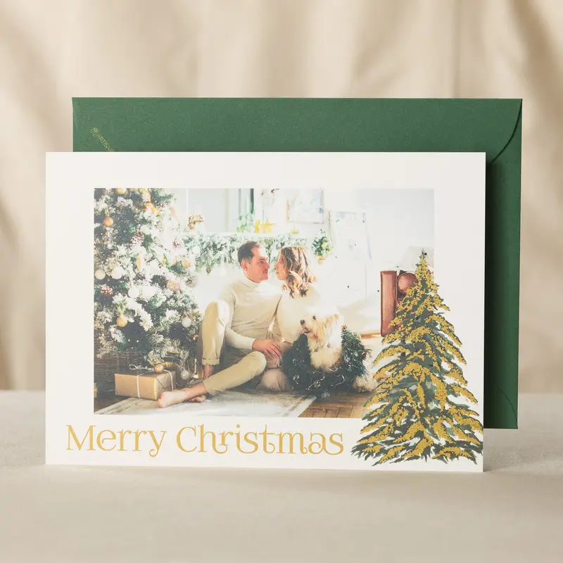 Vintage-Style Christmas Photo Holiday Card