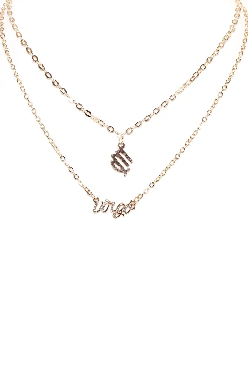 Virgo Zodiac Gold Layered Necklace
