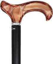 Vivid Sunset Derby Cane – Black Beechwood Shaft & Silver Collar (Style A)