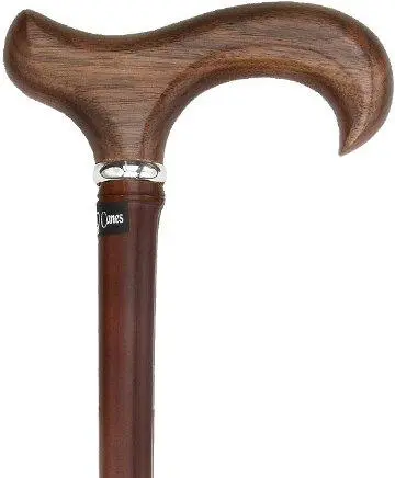Walnut Derby Handle Cane with Dark Bamboo Shaft – Discounted Imperfect
