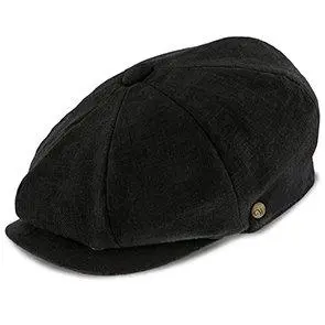 Walrus Hats Black Linen-Cotton Newsboy Cap – Boardwalk Edition