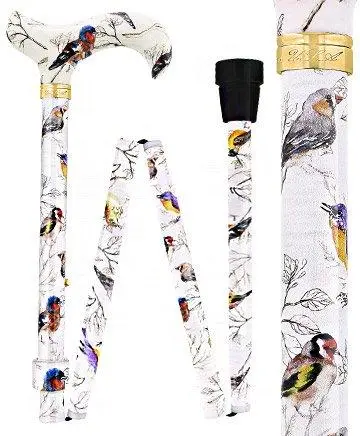 Watercolor Bird Motif Adjustable Folding Cane – Scratch & Dent