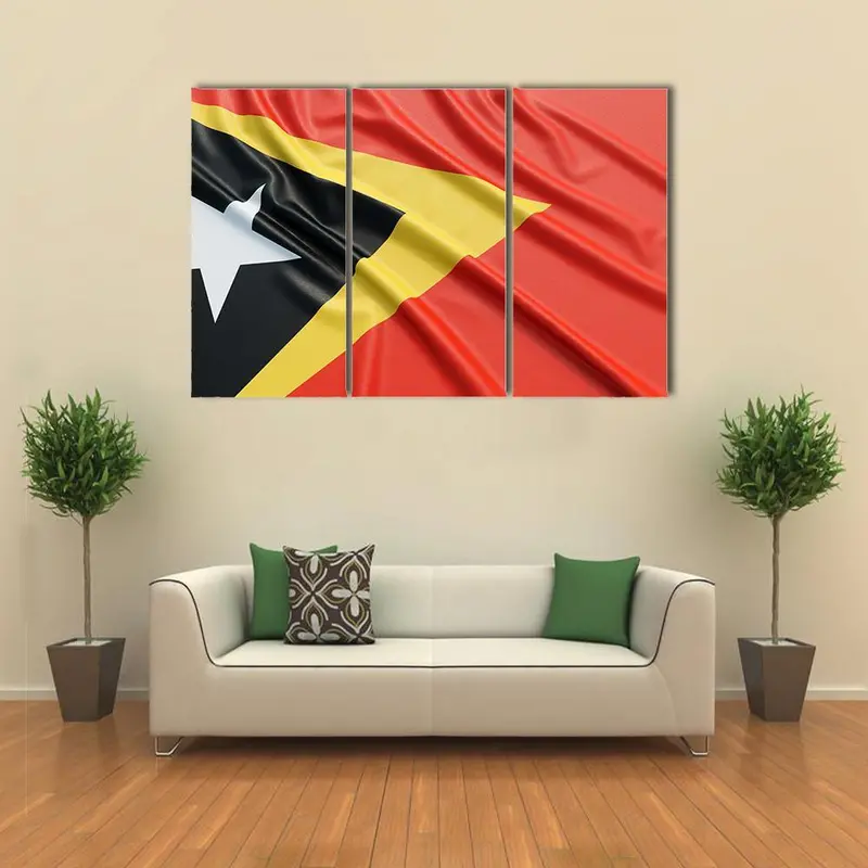 Waving East Timor National Flag Canvas Art Print