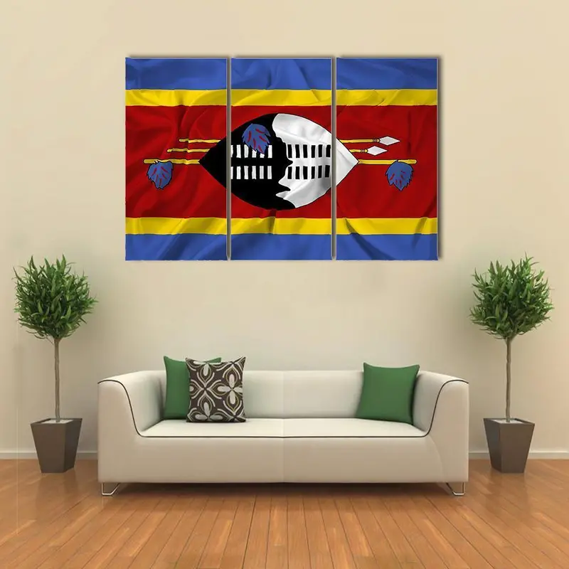 Waving Eswatini Flag Canvas Art Print