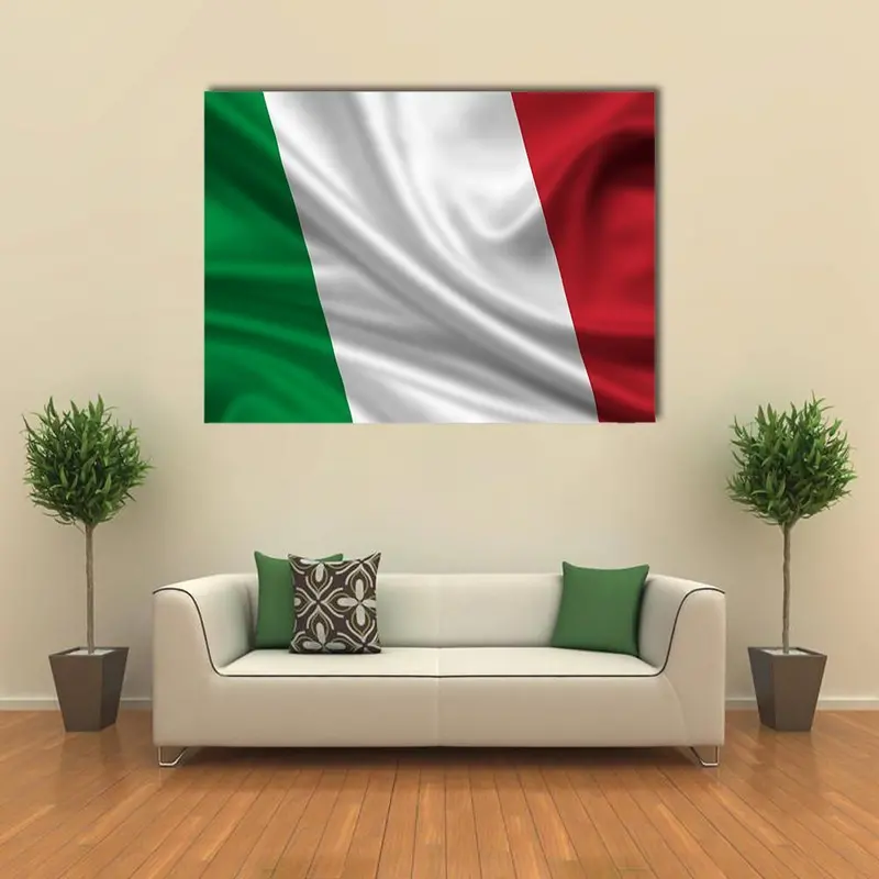 Waving Italian Flag Canvas Wall Art
