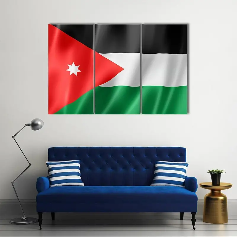 Waving Jordan Flag Canvas Wall Art