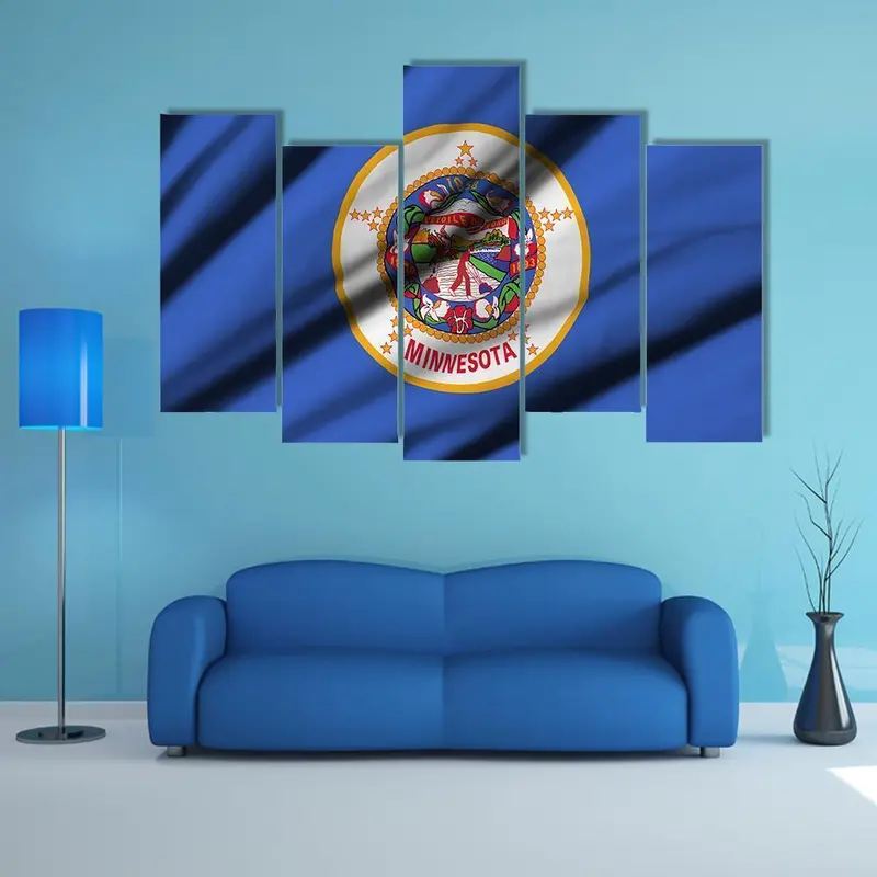 Waving Minnesota Flag Canvas Art Print