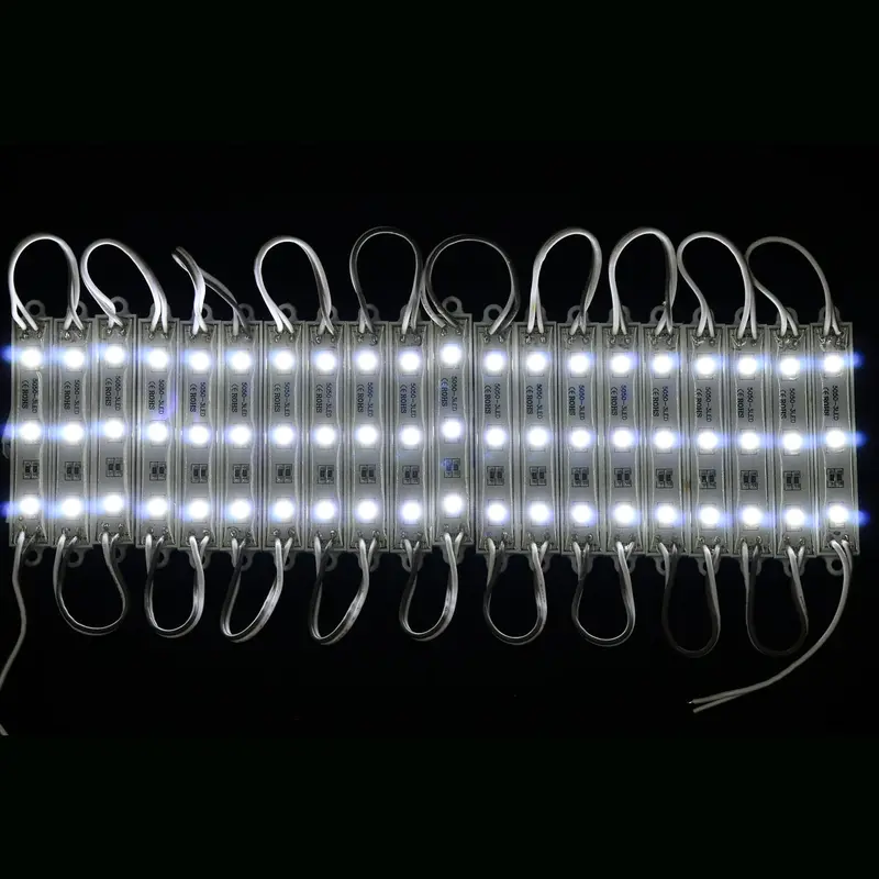 White 5050 LED Module – 3-LED Unit, 20×3 Layout, 12V DC