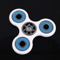 White Fidget Hand Spinner with Blue Ring Design