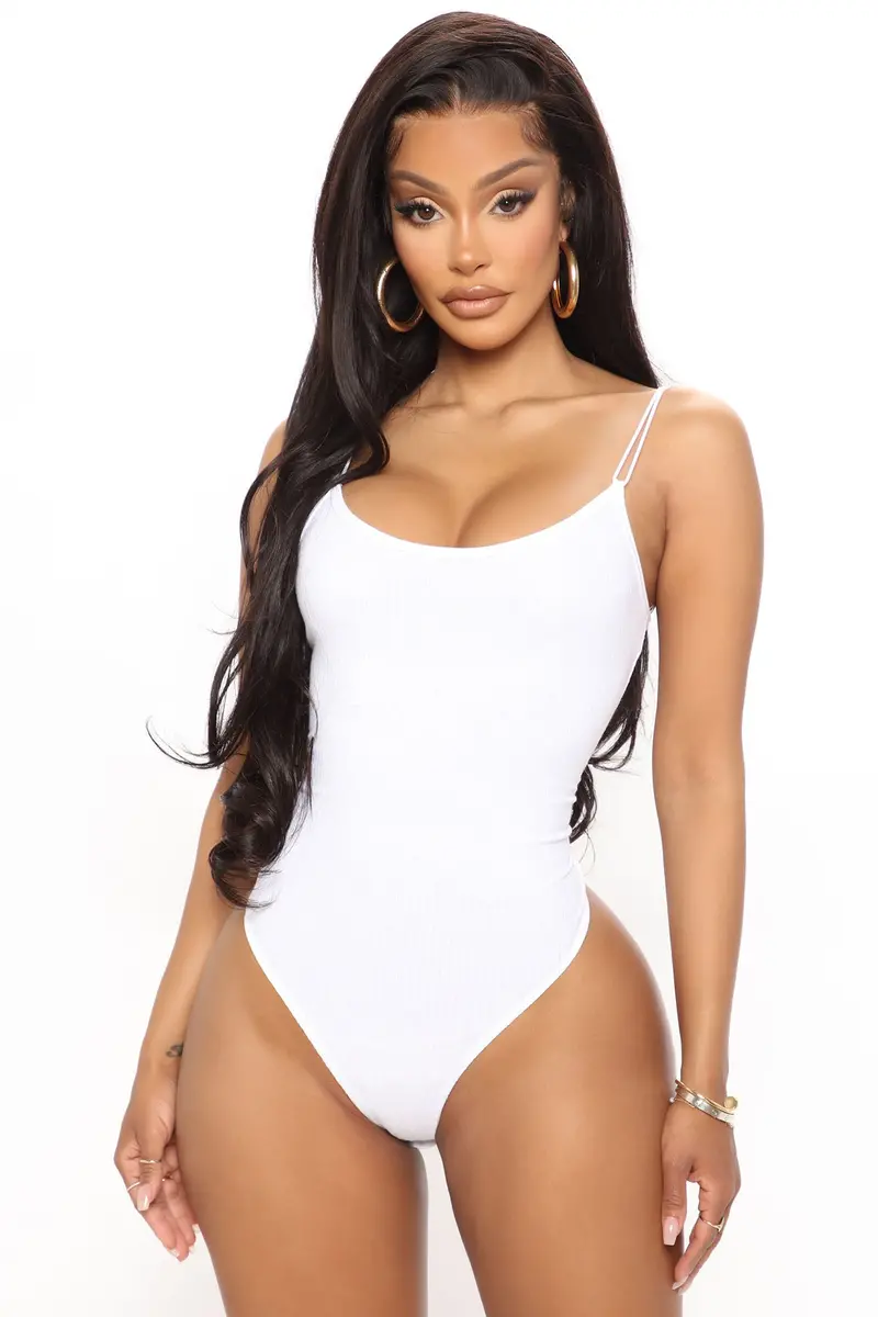 White Strappy Halter Bodysuit