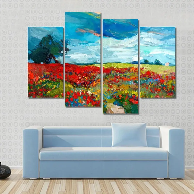 Wildflower Field Watercolor Canvas Art