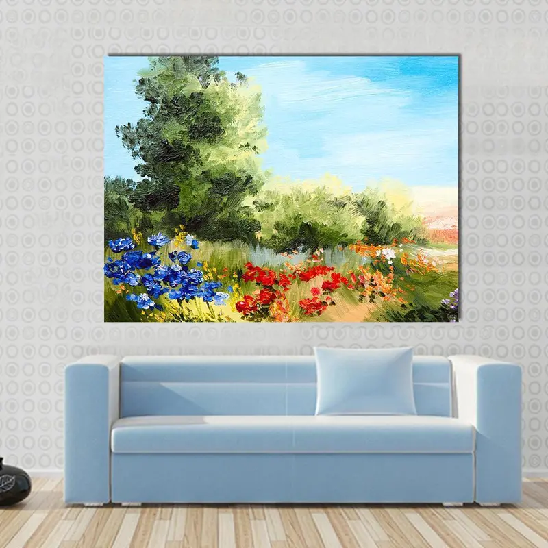 Wildflower Meadow Abstract Canvas Wall Art
