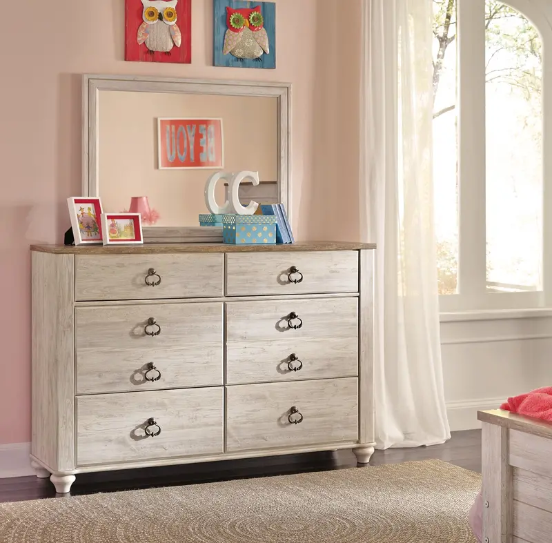 Willowton Youth Dresser with Full-Length Mirror