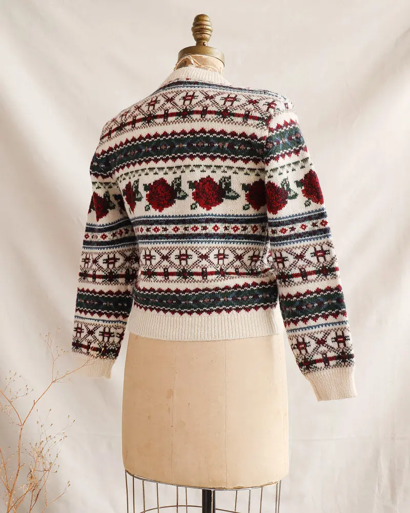 Winter Rose Knit Sweater