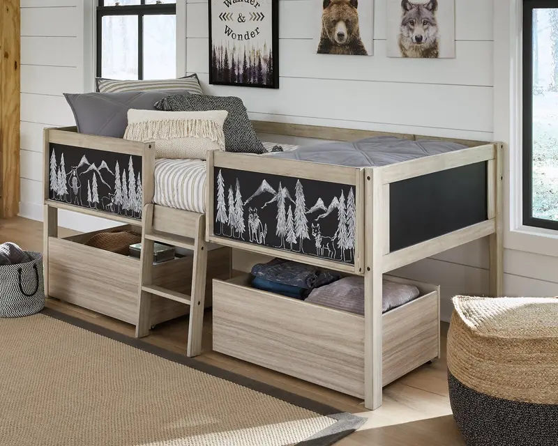 Wrenalyn Twin Loft Bed with Removable Under-Bed Storage Bins
