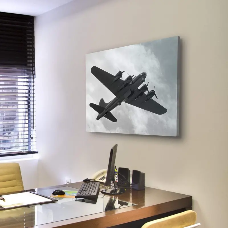 WWII Heavy Bomber En Route to Target Canvas Wall Art