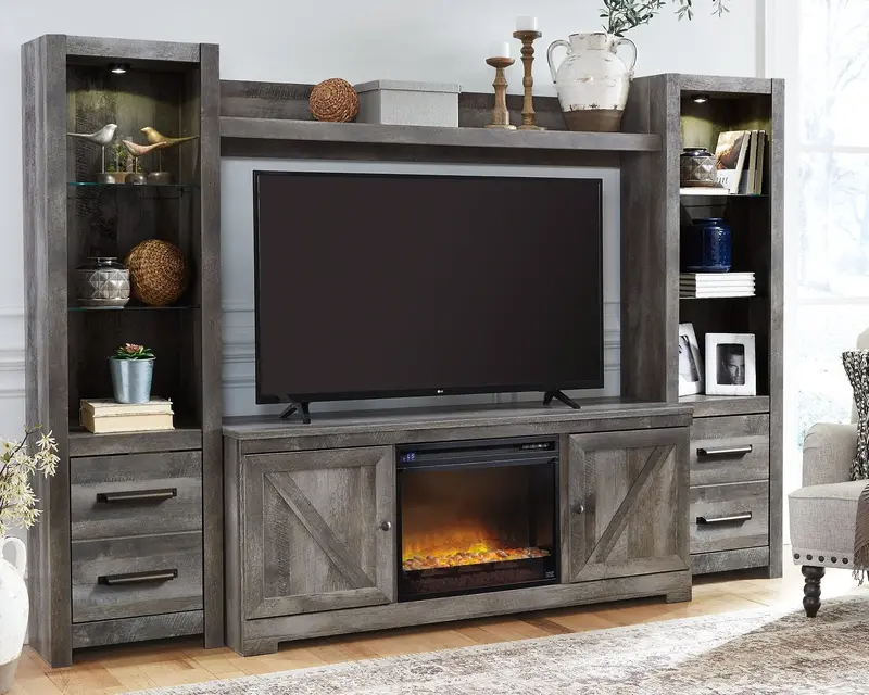 Wynnlow Four-Piece Fireplace Entertainment Center