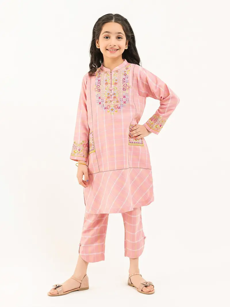 Yarn-Dyed Embroidered Suit Set