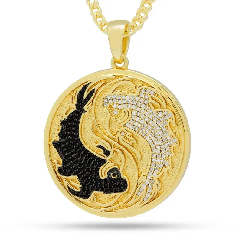 Yin-Yang Koi Fish Medallion – Balanced Dual-Symbol Harmony Pendant