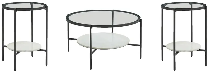 Zalany 3-Piece Occasional Table Set – Coffee, End, and Nesting Tables