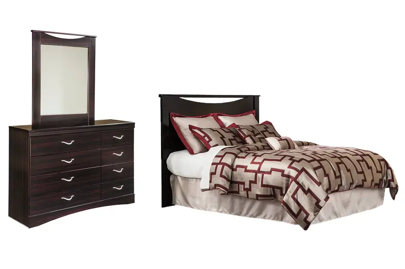 Zanbury 5-Piece Bedroom Ensemble – Bed, Nightstands, Dresser, Mirror, Chest