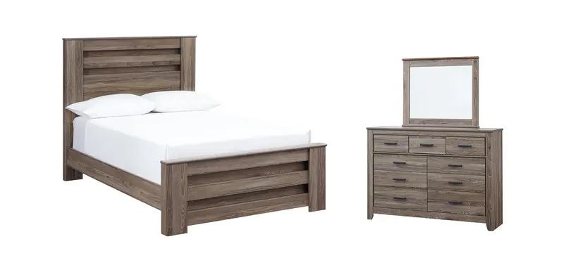 Zelen 5-Piece Bedroom Furniture Set – Bed, Nightstands, Dresser, Mirror, Chest