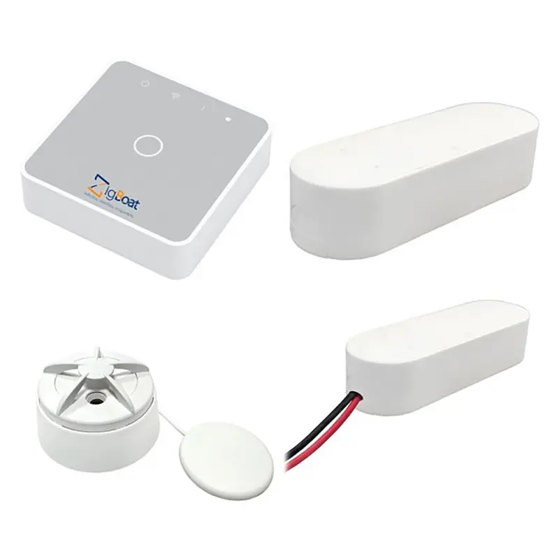 ZigBoat Wireless PRO Starter Kit – Includes Gateway, Battery, and Flood/Door Sensor