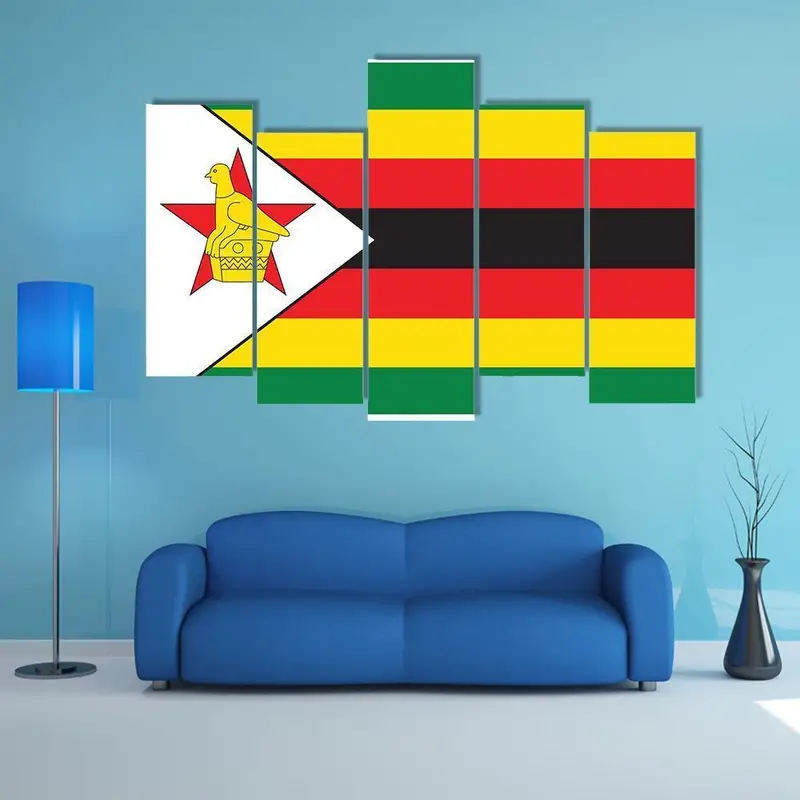 Zimbabwe National Flag Wall Art on Premium Canvas