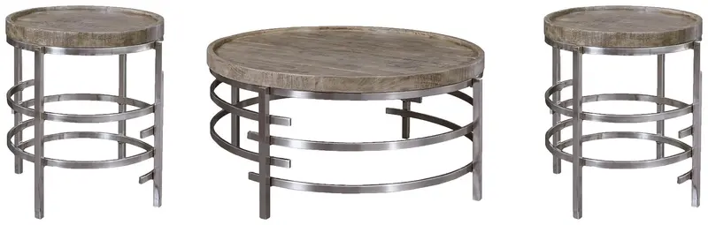 Zinelli 3-Piece Living Room Table Set – Coffee + End Tables